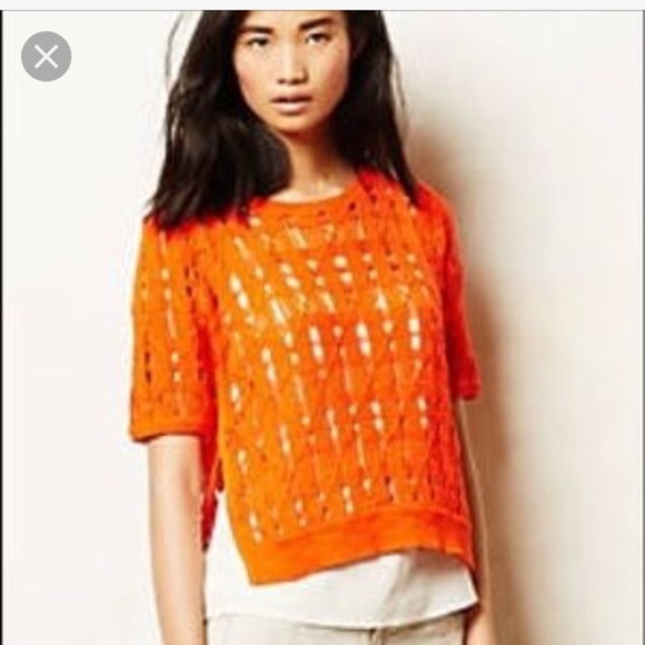 Anthropologie Sweaters - Orange Moth open weave sweater💥PRICE DROP💥💥